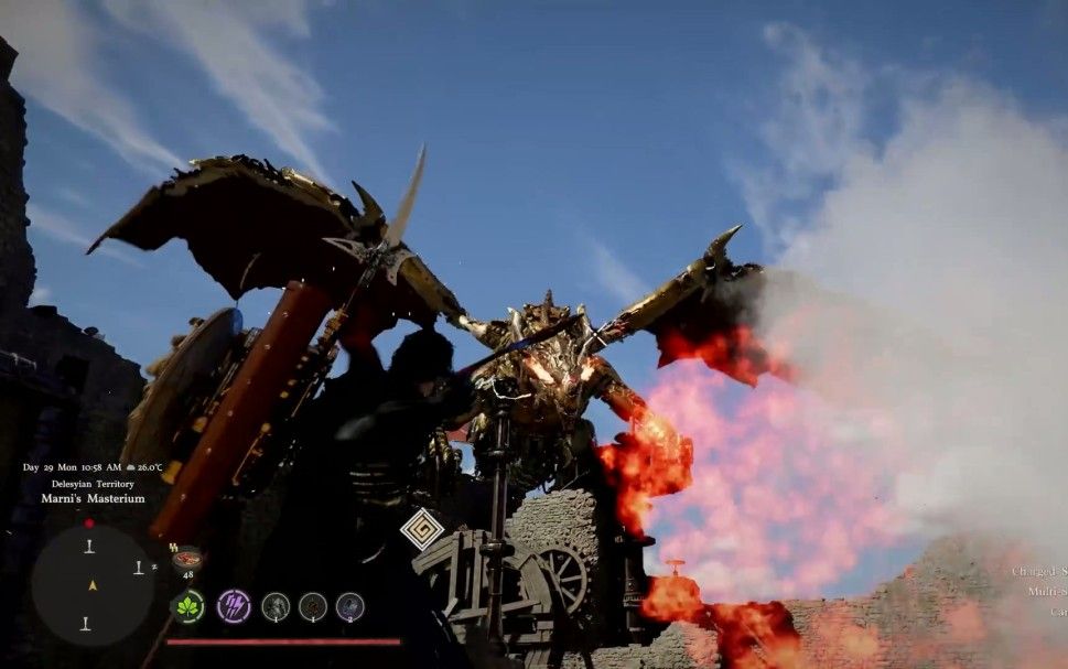 《红色沙漠》全新9分钟实机 大战机械黄金巨龙